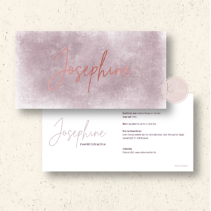 Ontwerp geboortekaartje - Josephine