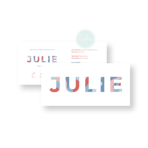 Ontwerp geboortekaartje - Julie