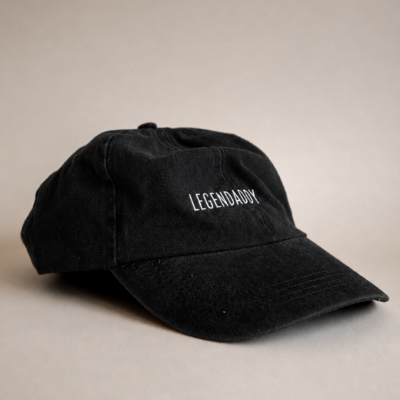 Geborduurde vintage pet - zwart