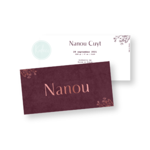 Ontwerp geboortekaartje - Nanou (velvet!)