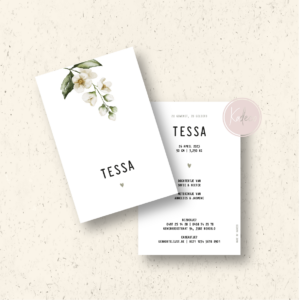 Ontwerp geboortekaartje - Tessa